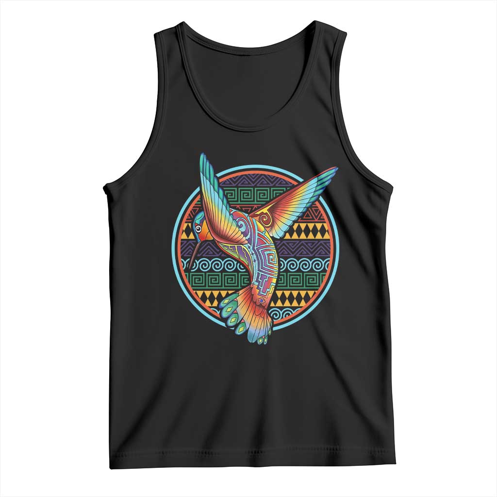 Colorful Geometric Tribal Hummingbird Tank Top Southwest Pattern Graphic TS12 Black Print Your Wear