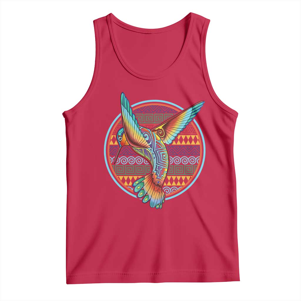 Colorful Geometric Tribal Hummingbird Tank Top Southwest Pattern Graphic