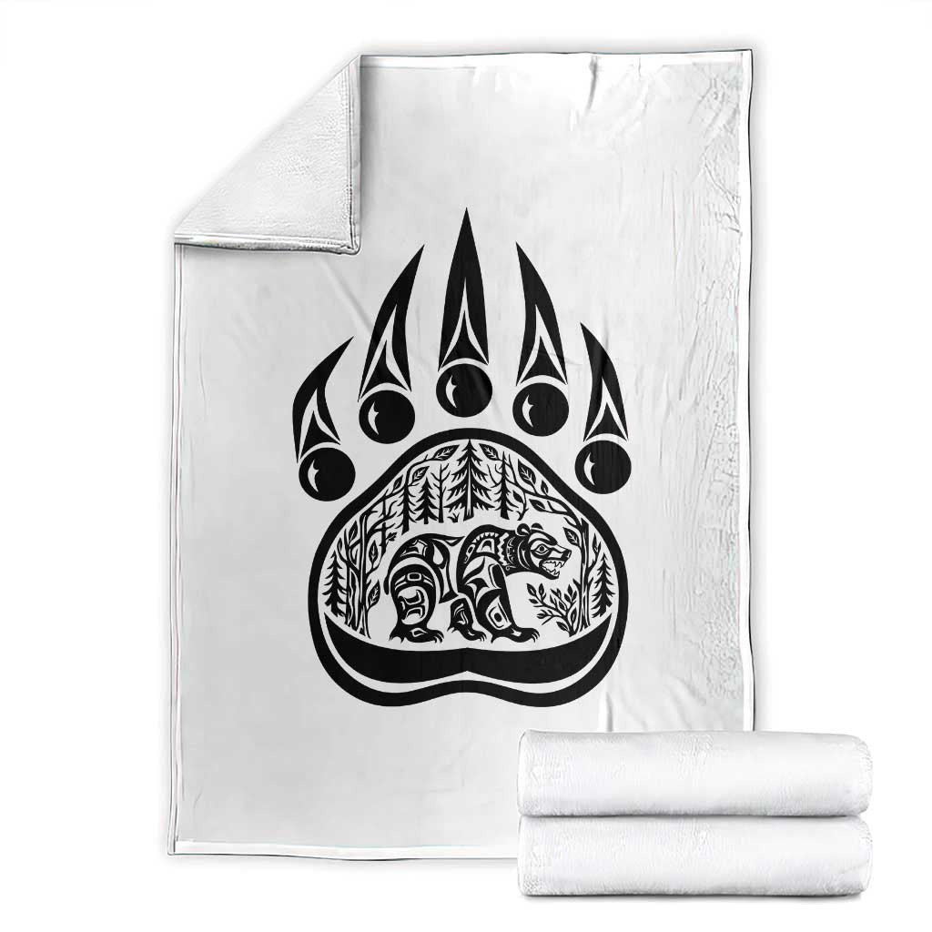 Native Inspired Alaska Grizzly Bear Throw Blanket Pacific Northwest Pride TS12 White Print Your Wear