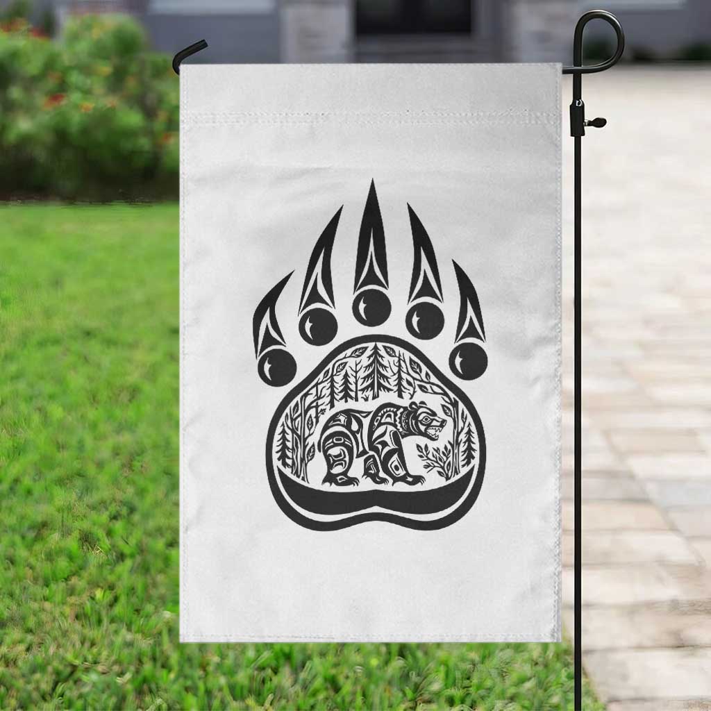 Native Inspired Alaska Grizzly Bear Garden Flag Pacific Northwest Pride