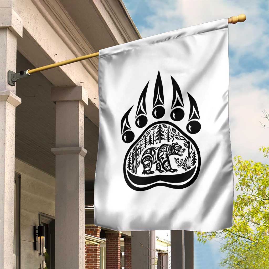 Native Inspired Alaska Grizzly Bear Garden Flag Pacific Northwest Pride