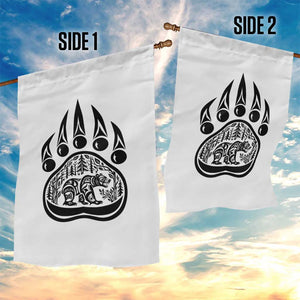 Native Inspired Alaska Grizzly Bear Garden Flag Pacific Northwest Pride
