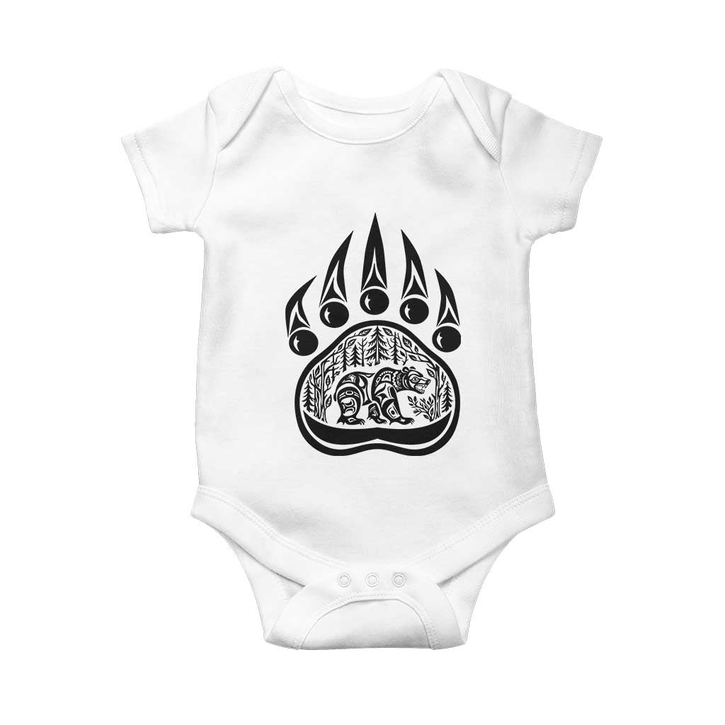 Native Inspired Alaska Grizzly Bear Baby Onesie Pacific Northwest Pride TS12 White Print Your Wear