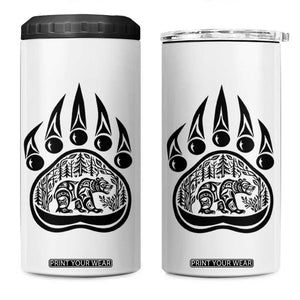 Native Inspired Alaska Grizzly Bear 4 in 1 Can Cooler Tumbler Pacific Northwest Pride