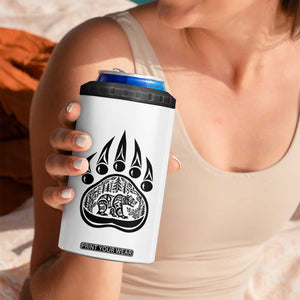 Native Inspired Alaska Grizzly Bear 4 in 1 Can Cooler Tumbler Pacific Northwest Pride