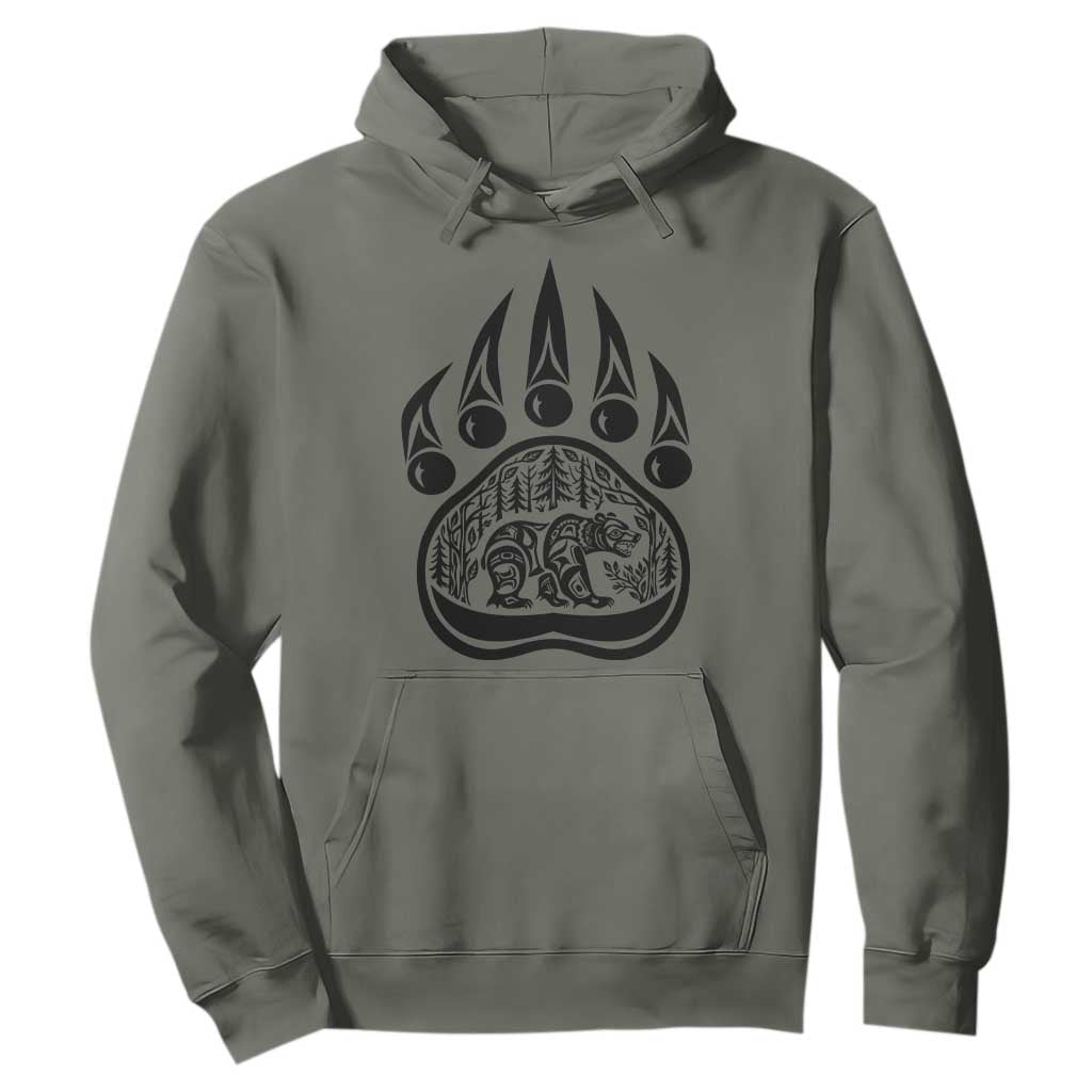 Native Inspired Alaska Grizzly Bear Hoodie Pacific Northwest Pride