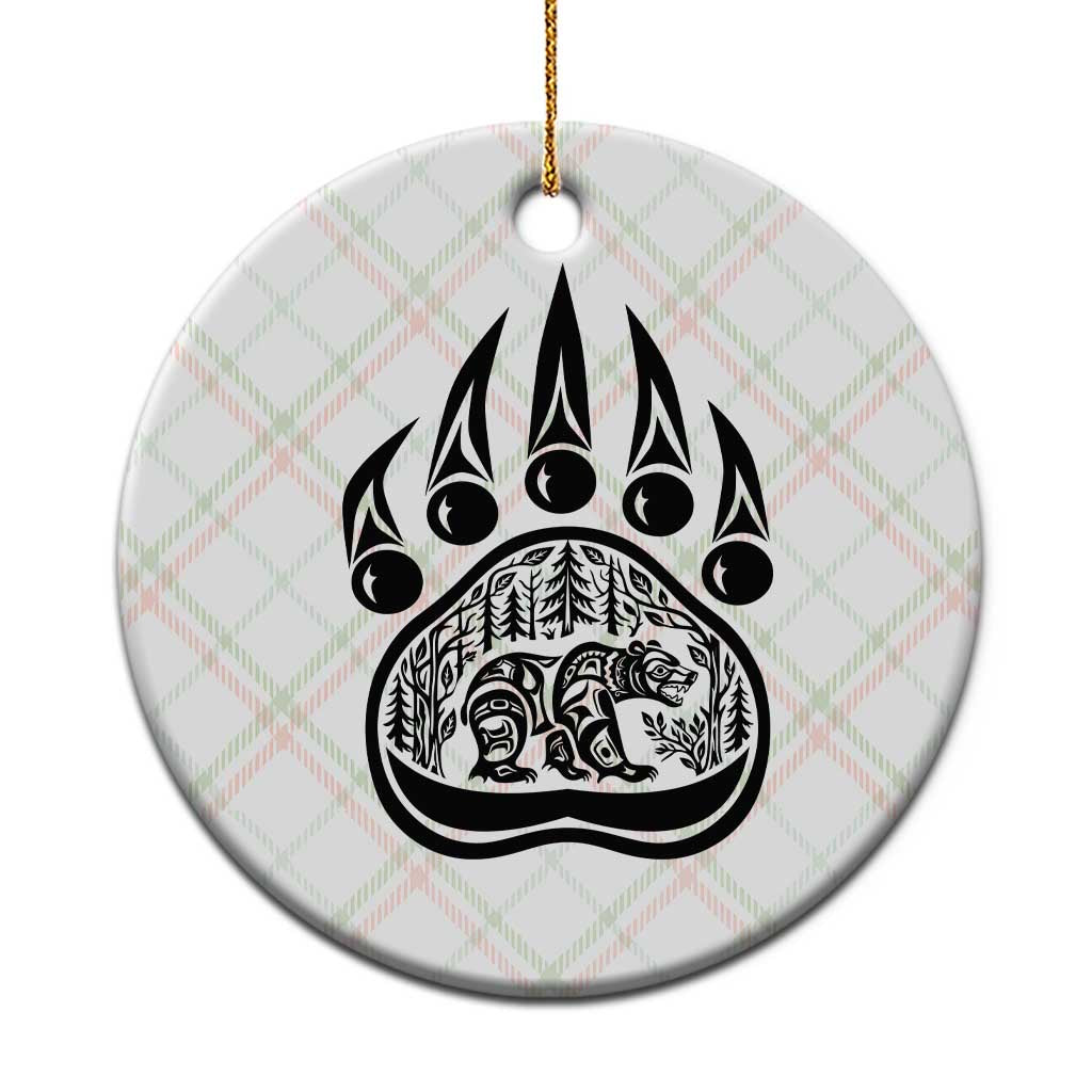 Native Inspired Alaska Grizzly Bear Ceramic Ornament Pacific Northwest Pride