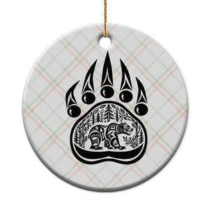 Native Inspired Alaska Grizzly Bear Ceramic Ornament Pacific Northwest Pride