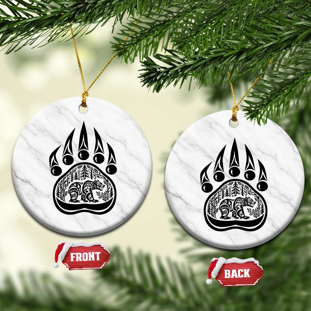 Native Inspired Alaska Grizzly Bear Ceramic Ornament Pacific Northwest Pride TS12 1pc White Marble Print Your Wear