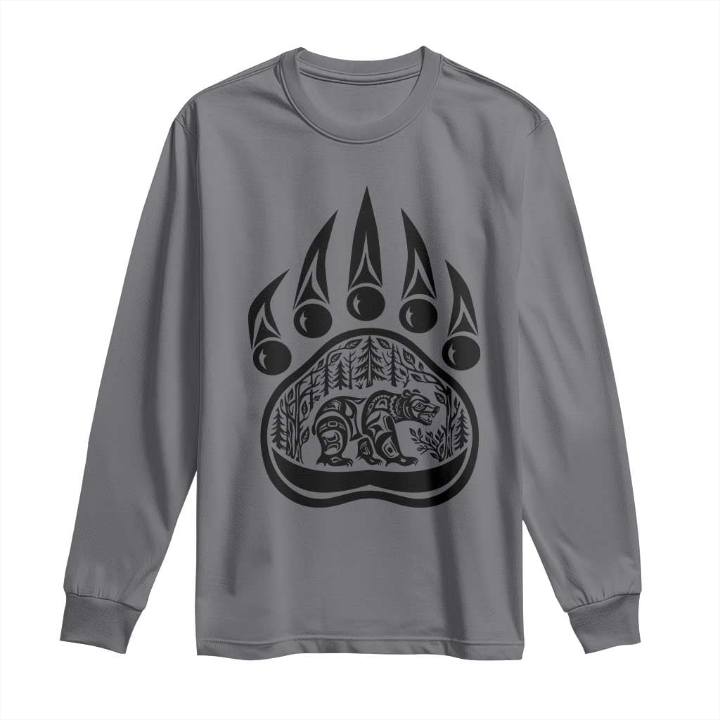 Native Inspired Alaska Grizzly Bear Long Sleeve Shirt Pacific Northwest Pride