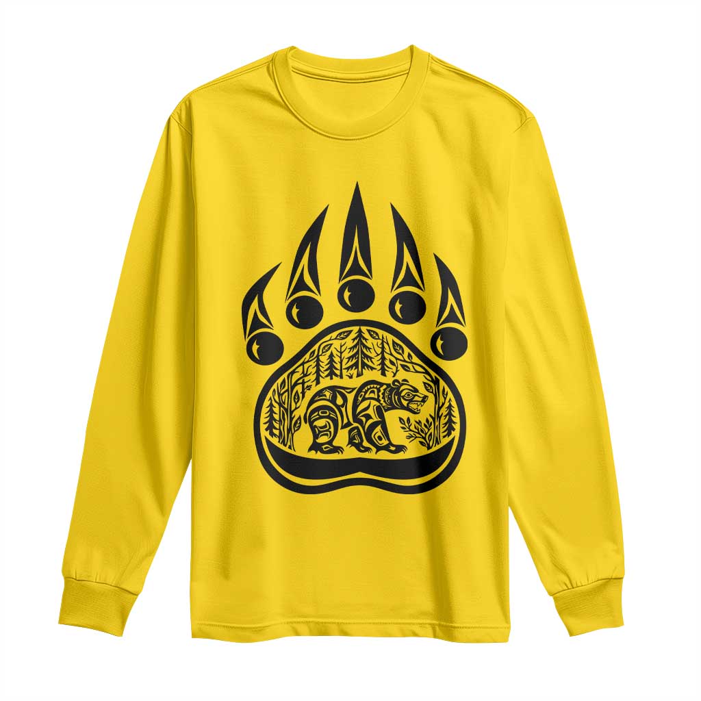 Native Inspired Alaska Grizzly Bear Long Sleeve Shirt Pacific Northwest Pride