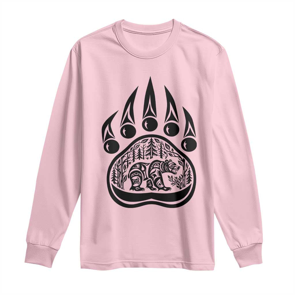 Native Inspired Alaska Grizzly Bear Long Sleeve Shirt Pacific Northwest Pride
