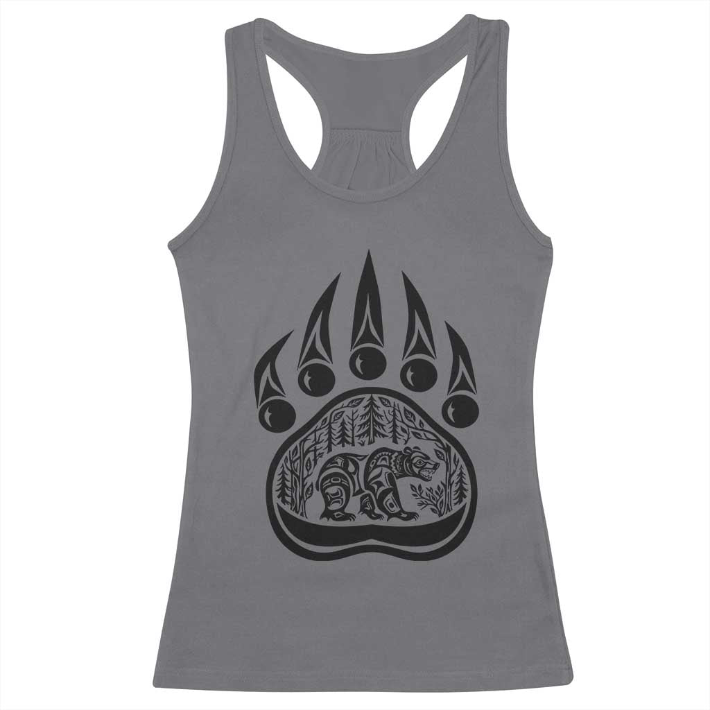 Native Inspired Alaska Grizzly Bear Racerback Tank Top Pacific Northwest Pride
