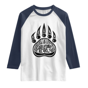 Native Inspired Alaska Grizzly Bear Raglan Shirt Pacific Northwest Pride