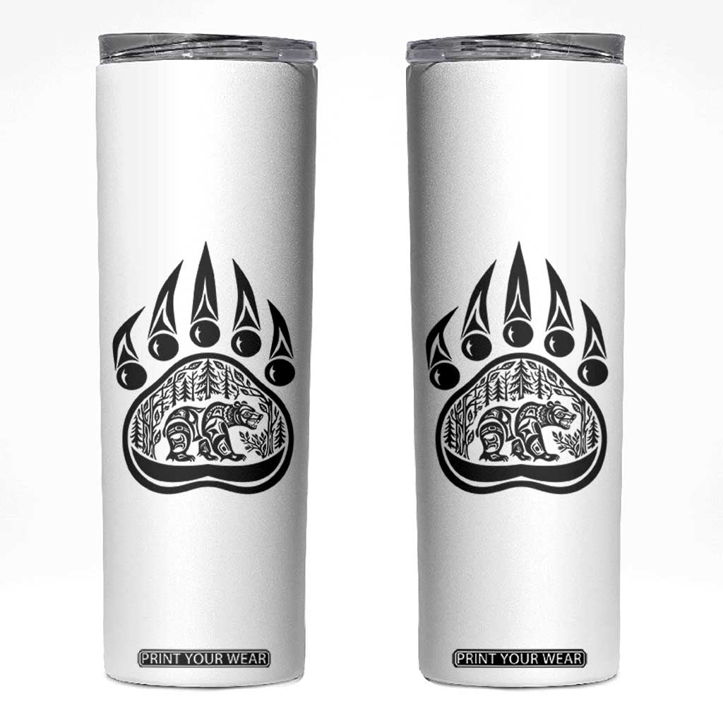 Native Inspired Alaska Grizzly Bear Skinny Tumbler Pacific Northwest Pride TS12 White Print Your Wear
