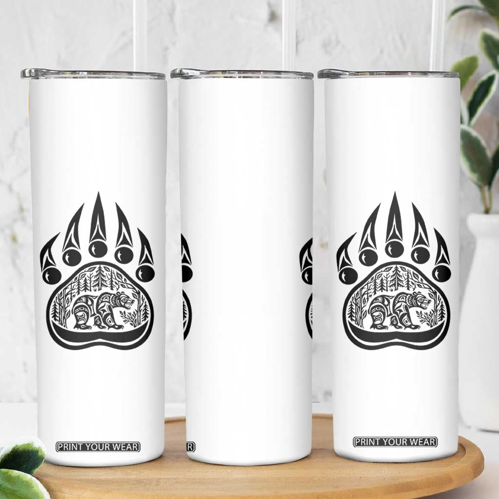 Native Inspired Alaska Grizzly Bear Skinny Tumbler Pacific Northwest Pride