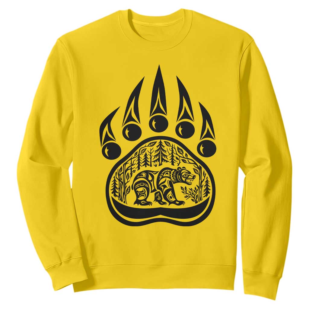 Native Inspired Alaska Grizzly Bear Sweatshirt Pacific Northwest Pride