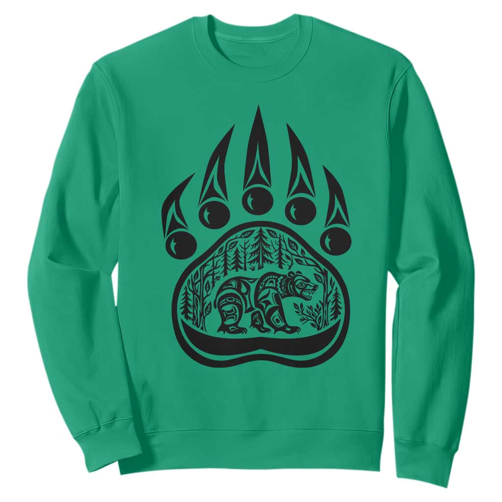 Native Inspired Alaska Grizzly Bear Sweatshirt Pacific Northwest Pride