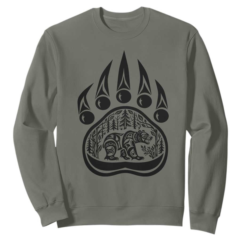 Native Inspired Alaska Grizzly Bear Sweatshirt Pacific Northwest Pride
