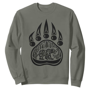 Native Inspired Alaska Grizzly Bear Sweatshirt Pacific Northwest Pride