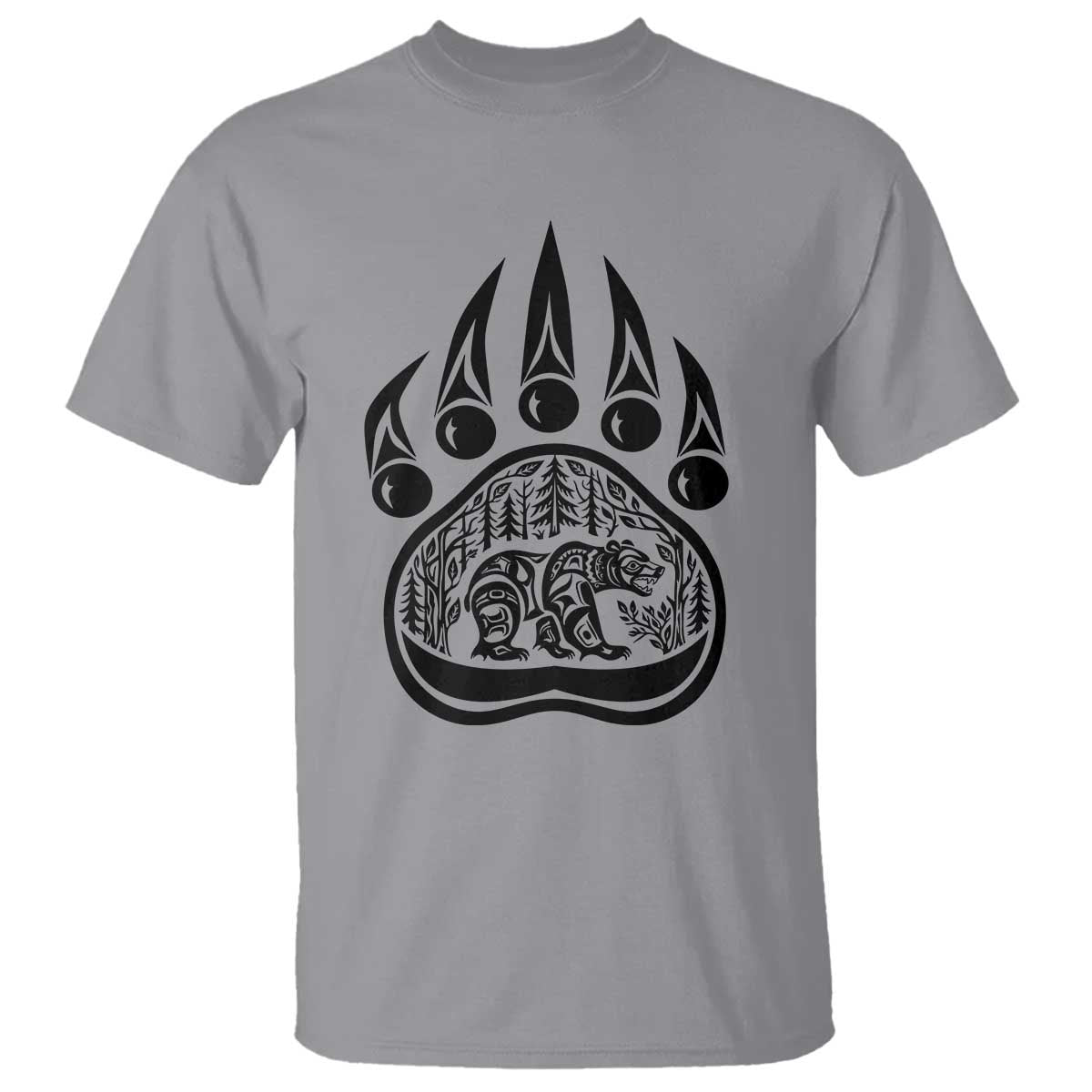Native Inspired Alaska Grizzly Bear T Shirt Pacific Northwest Pride