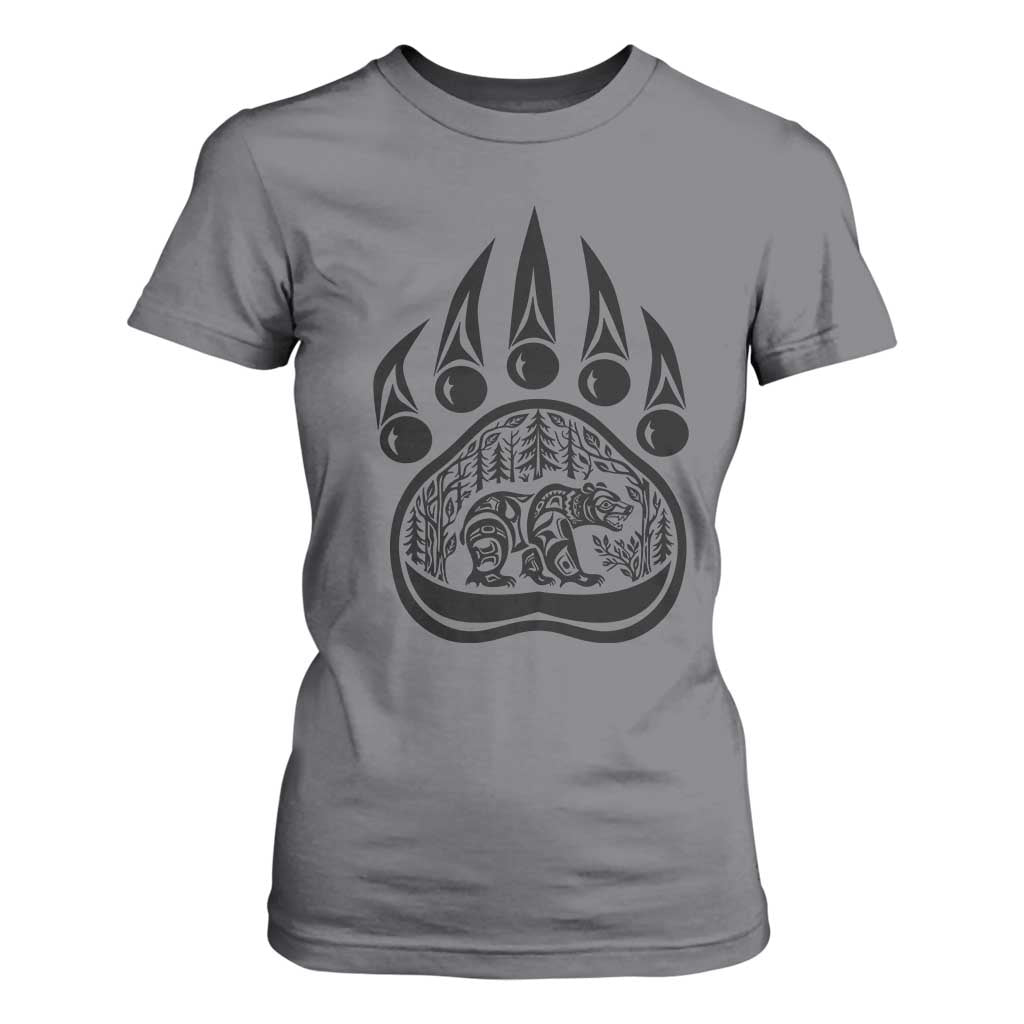 Native Inspired Alaska Grizzly Bear T Shirt For Women Pacific Northwest Pride