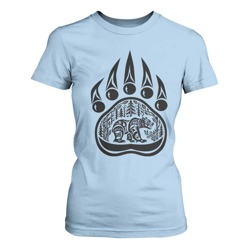 Native Inspired Alaska Grizzly Bear T Shirt For Women Pacific Northwest Pride