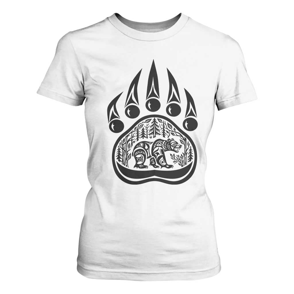 Native Inspired Alaska Grizzly Bear T Shirt For Women Pacific Northwest Pride TS12 White Print Your Wear