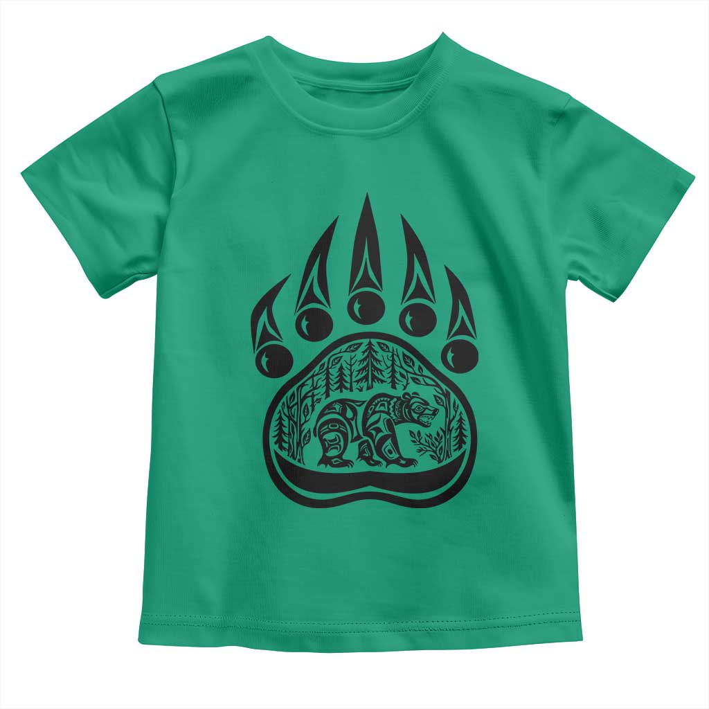 Native Inspired Alaska Grizzly Bear Toddler T Shirt Pacific Northwest Pride