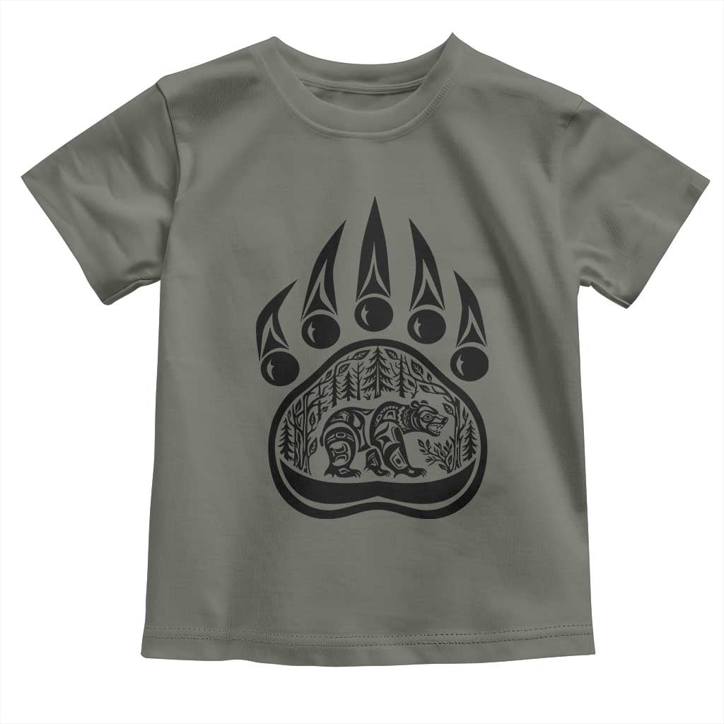 Native Inspired Alaska Grizzly Bear Toddler T Shirt Pacific Northwest Pride
