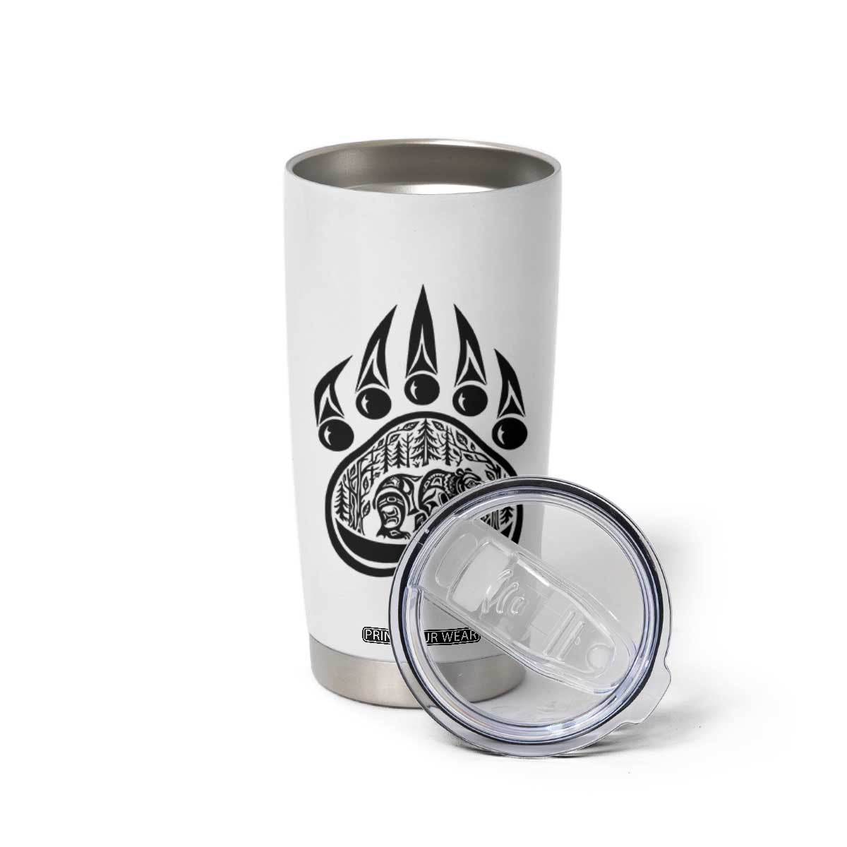 Native Inspired Alaska Grizzly Bear Tumbler Cup Pacific Northwest Pride