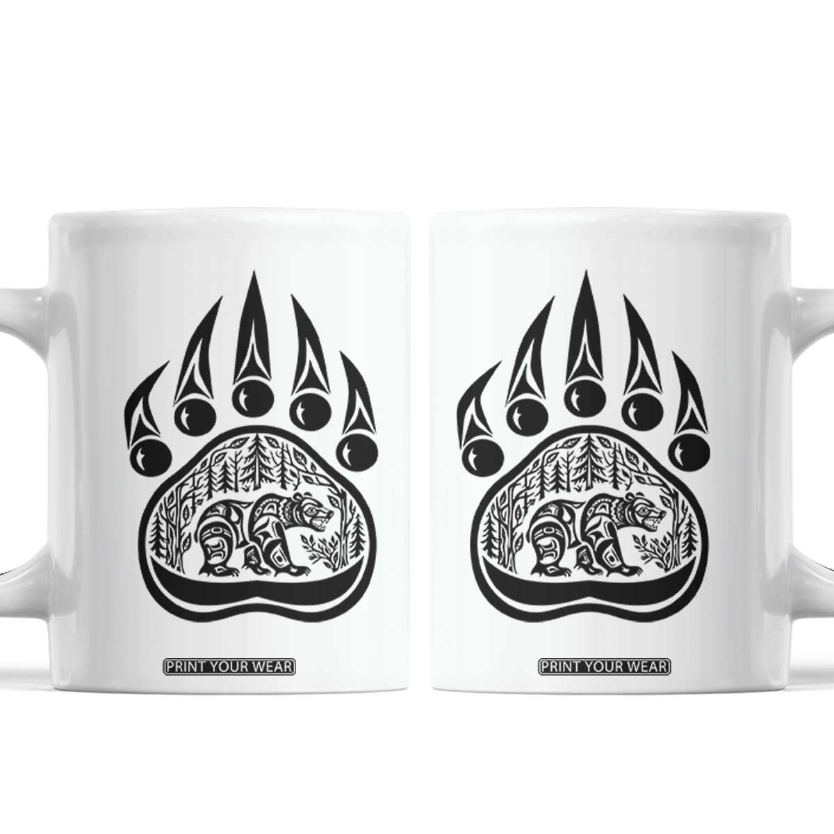 Native Inspired Alaska Grizzly Bear Coffee Mug Pacific Northwest Pride