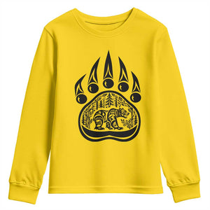 Native Inspired Alaska Grizzly Bear Youth Sweatshirt Pacific Northwest Pride