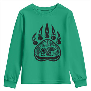 Native Inspired Alaska Grizzly Bear Youth Sweatshirt Pacific Northwest Pride