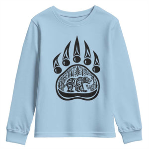 Native Inspired Alaska Grizzly Bear Youth Sweatshirt Pacific Northwest Pride