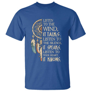 Indigenous Dreamcatcher Tribal Graphic T Shirt Listen To The Wind Listen To The Silence