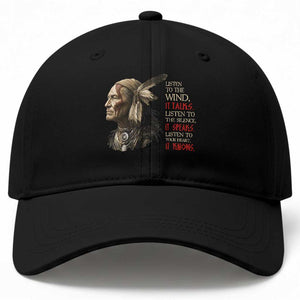 Listen To The Wind Listen To The Silence Baseball Cap Native American Wisdom