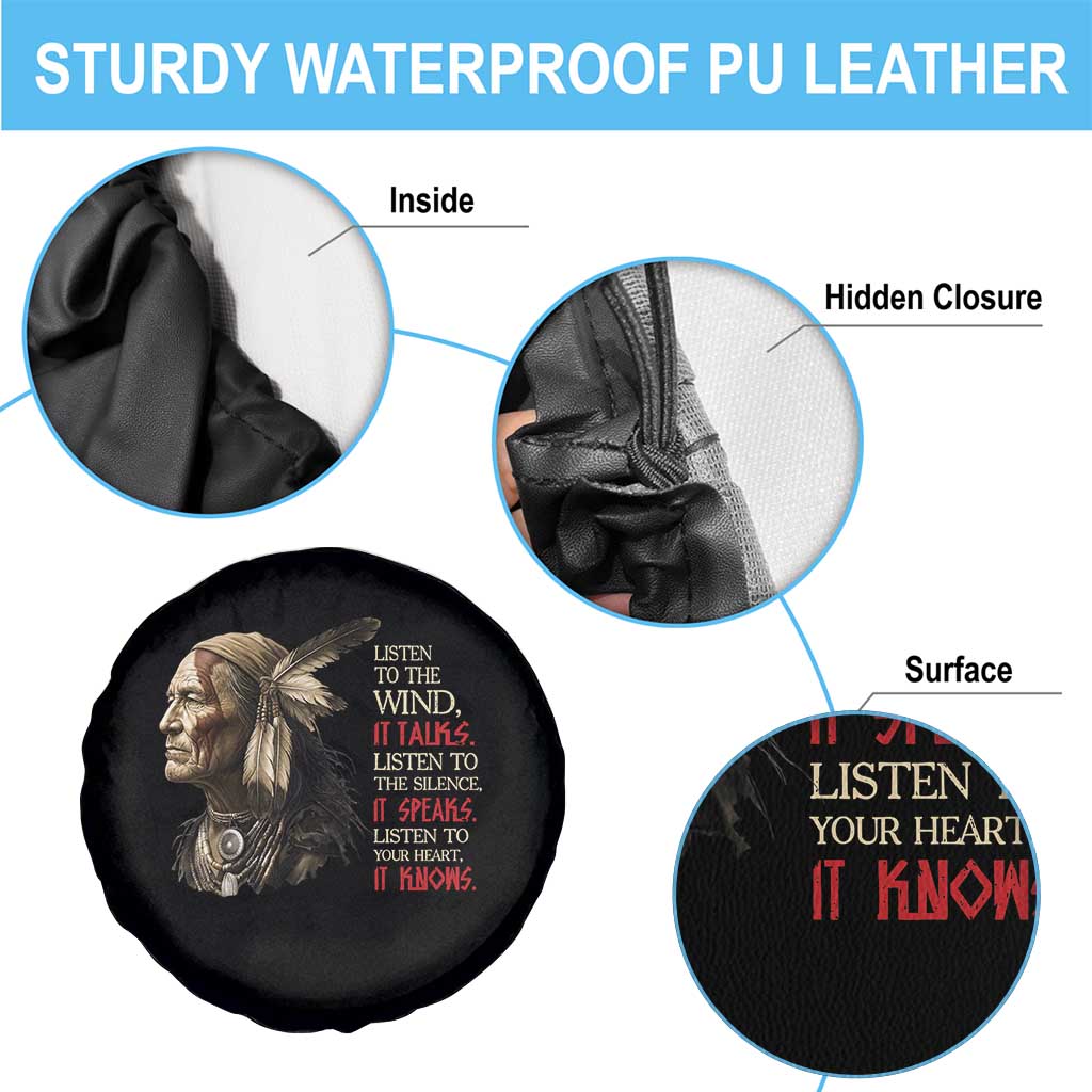 Listen To The Wind Listen To The Silence Spare Tire Cover Native American Wisdom