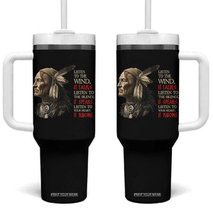 Listen To The Wind Listen To The Silence Tumbler With Handle Native American Wisdom