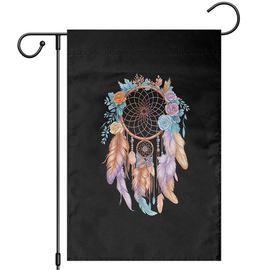 Dream Catcher Colorful Boho Floral Feather Graphic Garden Flag TS12 Black Print Your Wear