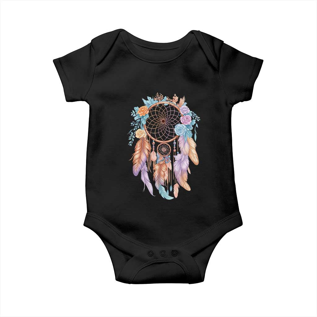 Dream Catcher Colorful Boho Floral Feather Graphic Baby Onesie TS12 Black Print Your Wear