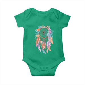Dream Catcher Colorful Boho Floral Feather Graphic Baby Onesie
