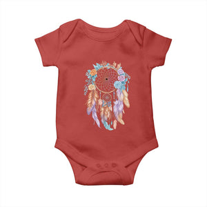 Dream Catcher Colorful Boho Floral Feather Graphic Baby Onesie
