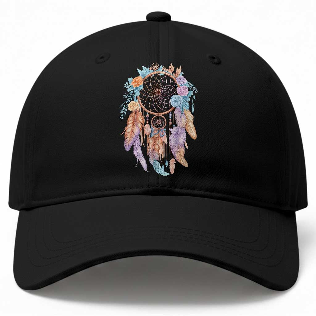 Dream Catcher Colorful Boho Floral Feather Graphic Baseball Cap TS12 Print Your Wear