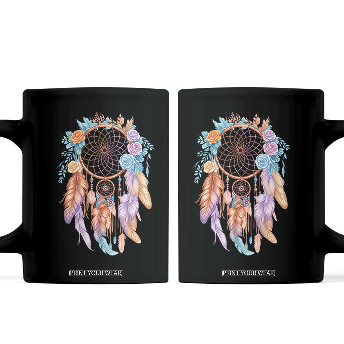 Dream Catcher Colorful Boho Floral Feather Graphic Coffee Mug