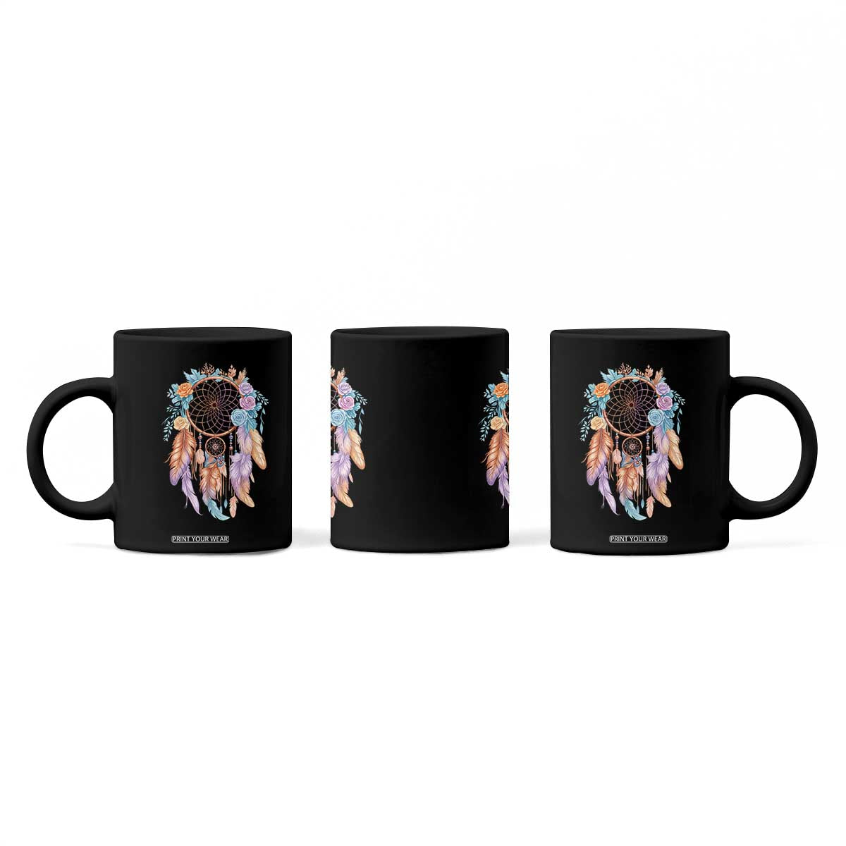 Dream Catcher Colorful Boho Floral Feather Graphic Coffee Mug