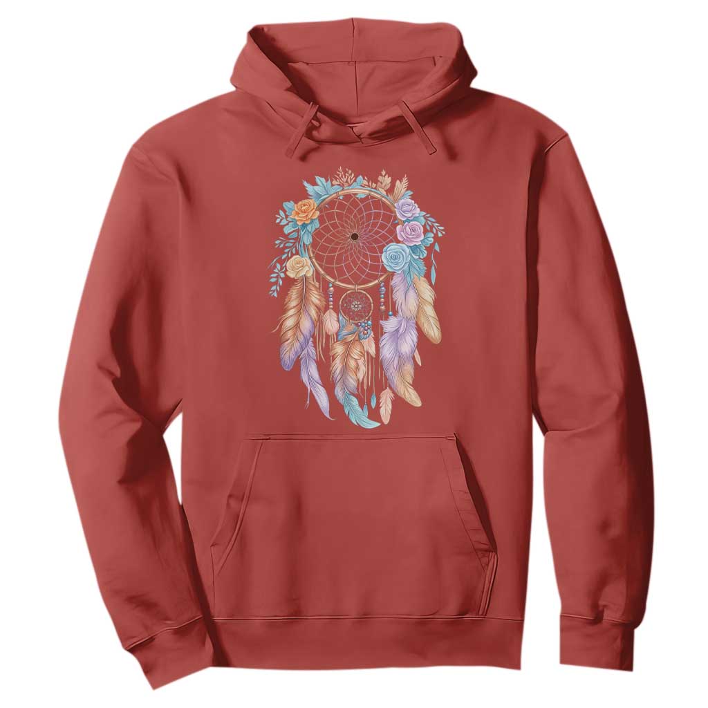 Dream Catcher Colorful Boho Floral Feather Graphic Hoodie