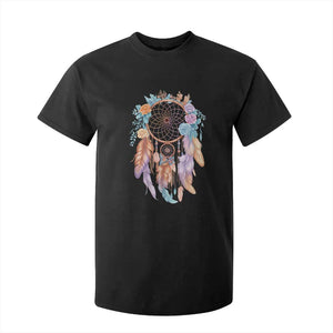 Dream Catcher Colorful Boho Floral Feather Graphic T Shirt For Kid