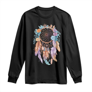 Dream Catcher Colorful Boho Floral Feather Graphic Long Sleeve Shirt