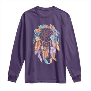 Dream Catcher Colorful Boho Floral Feather Graphic Long Sleeve Shirt
